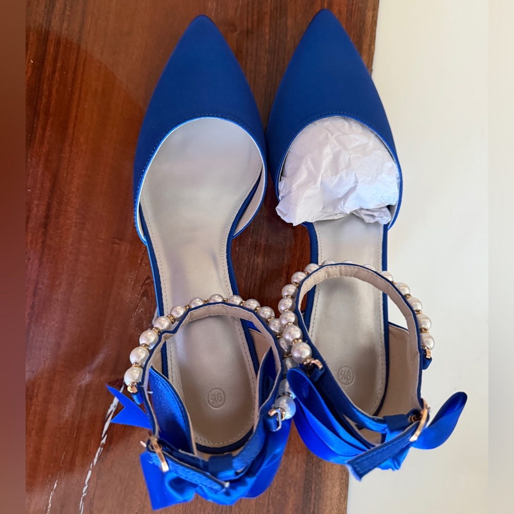 Bridal Kitten Heels - Cobalt Blue